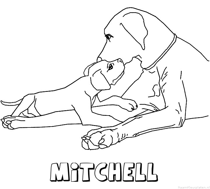Mitchell hond puppy kleurplaat