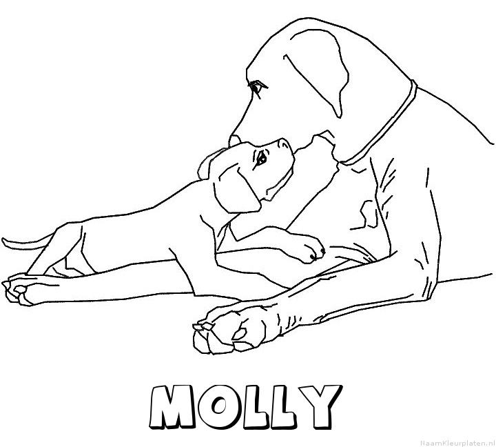 Molly hond puppy kleurplaat