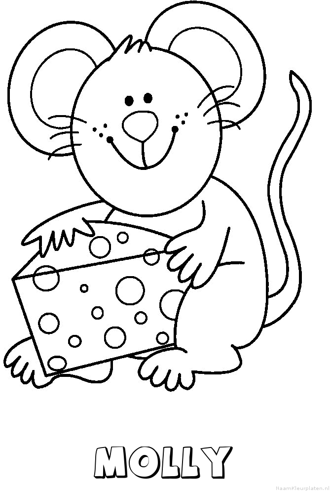 Molly muis kaas kleurplaat