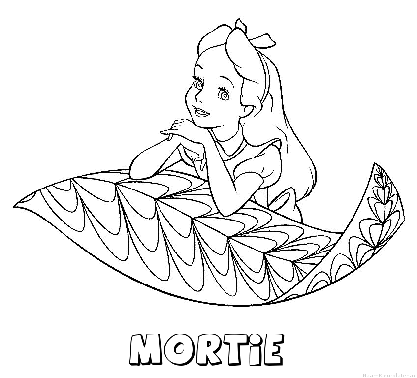 Mortie alice in wonderland kleurplaat