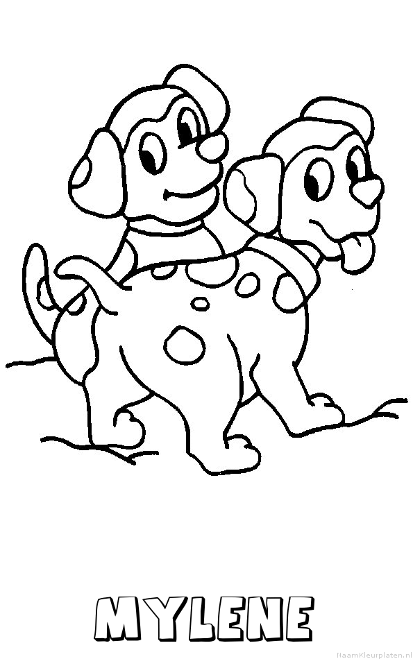 Mylene hond puppies kleurplaat