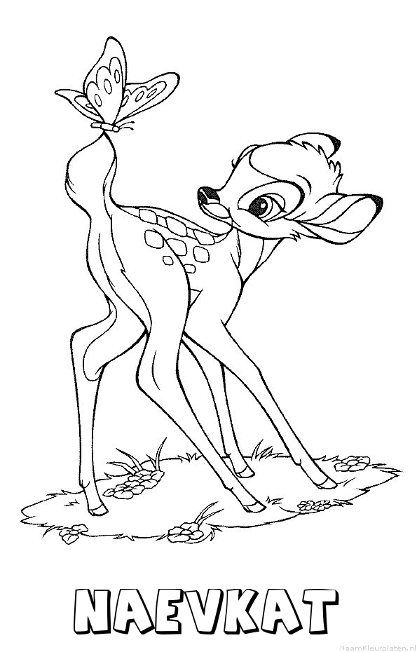 Naevkat bambi kleurplaat