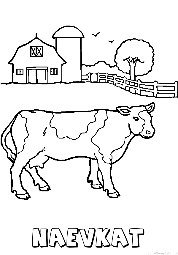 Naevkat koe kleurplaat