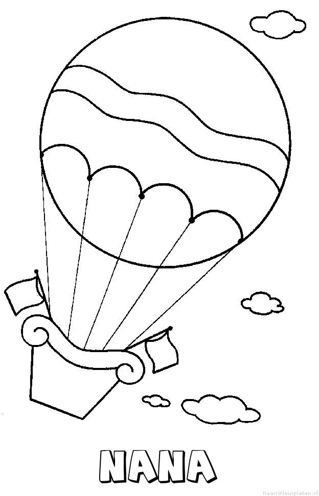 Nana luchtballon kleurplaat