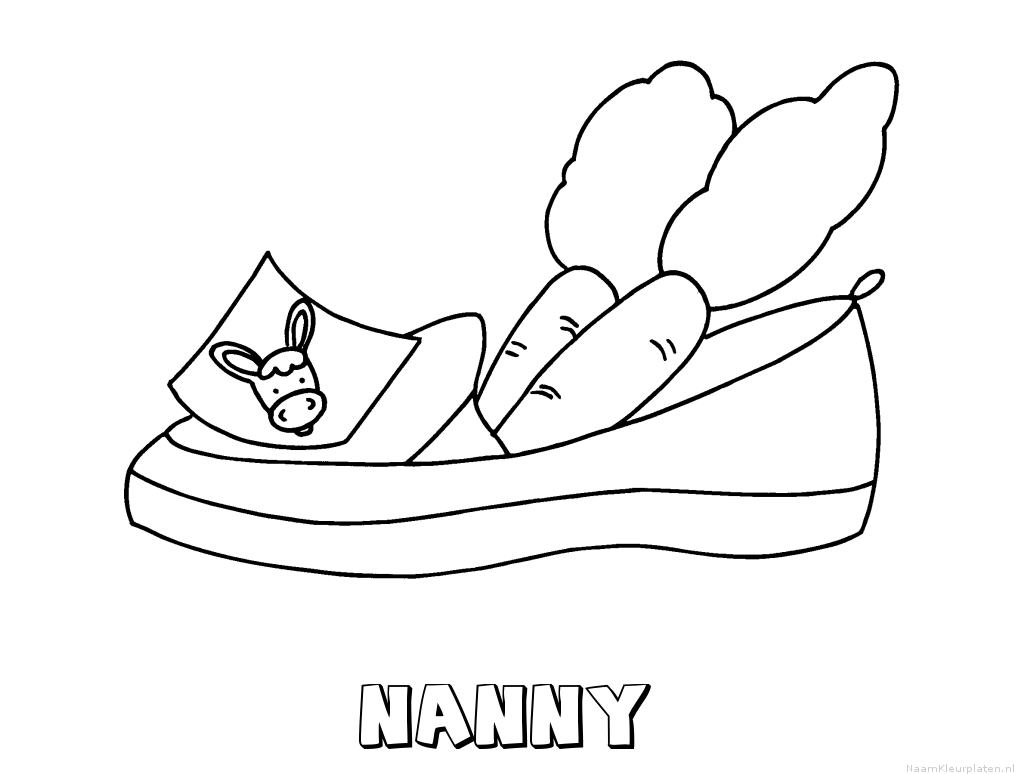 Nanny schoen zetten kleurplaat