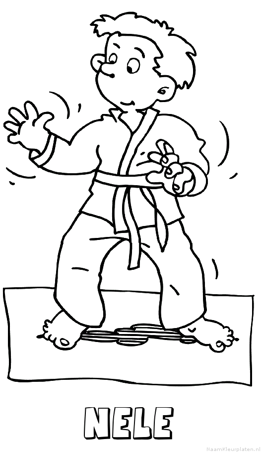 Nele judo kleurplaat