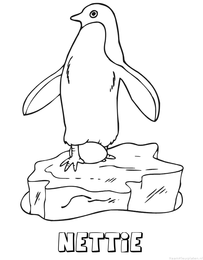 Nettie pinguin kleurplaat