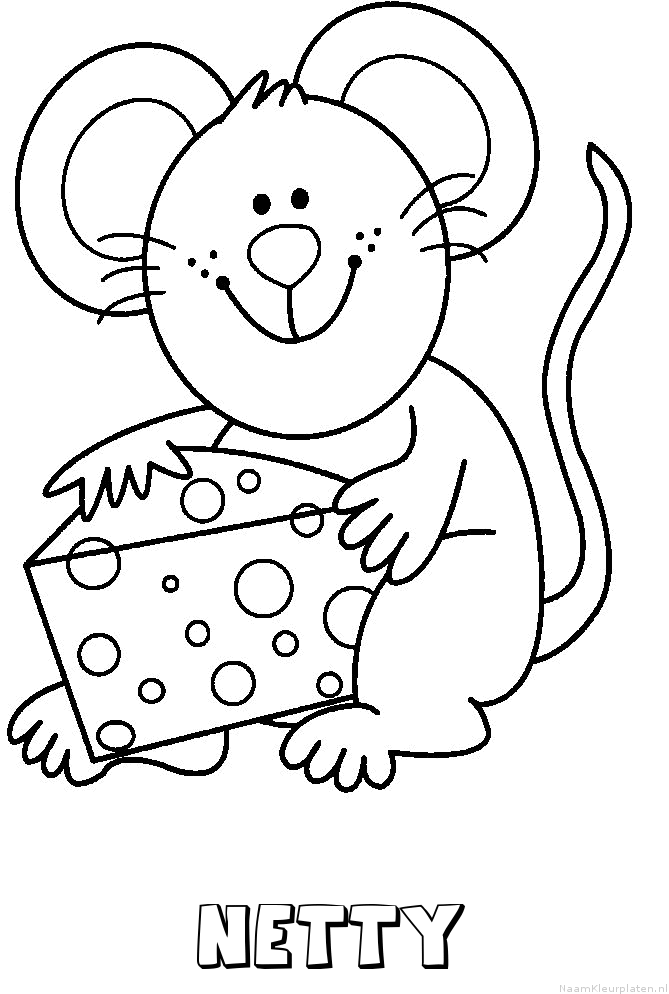 Netty muis kaas kleurplaat