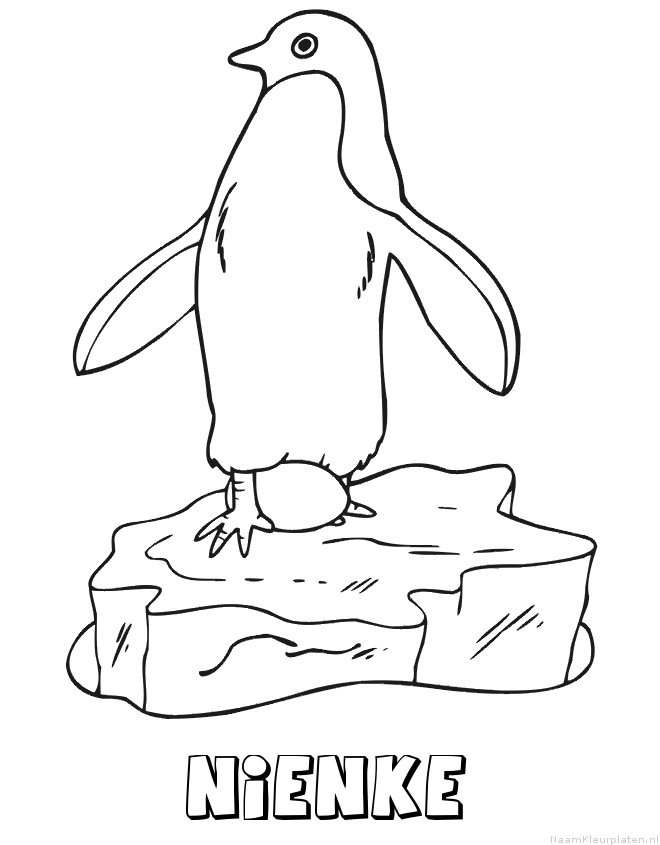 Nienke pinguin kleurplaat