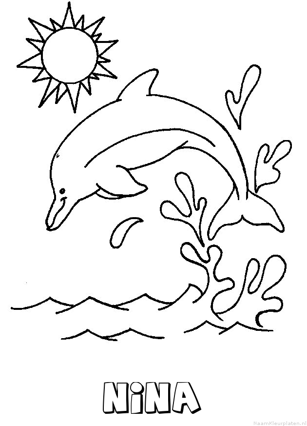Nina dolfijn kleurplaat