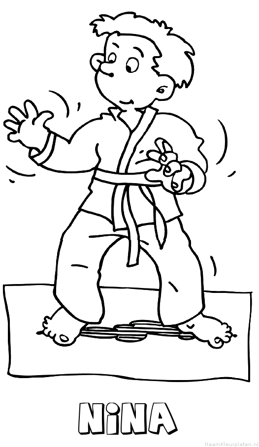 Nina judo kleurplaat
