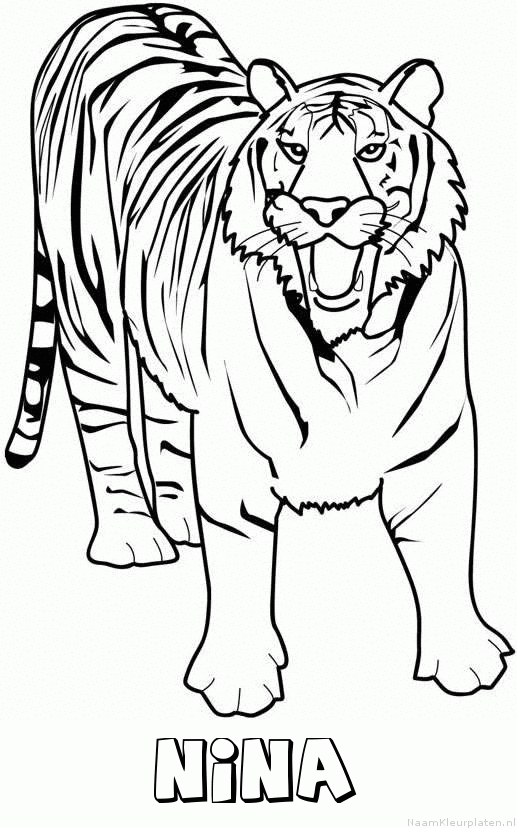 Nina tijger 2 kleurplaat