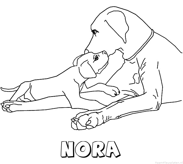 Nora hond puppy kleurplaat