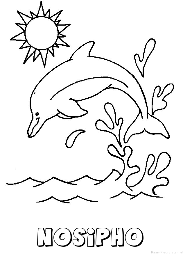 Nosipho dolfijn kleurplaat