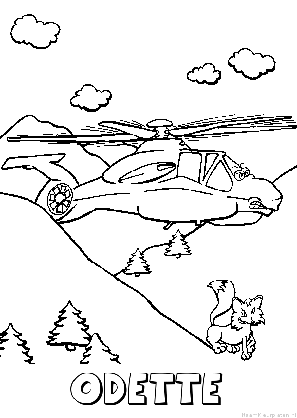 Odette helikopter kleurplaat