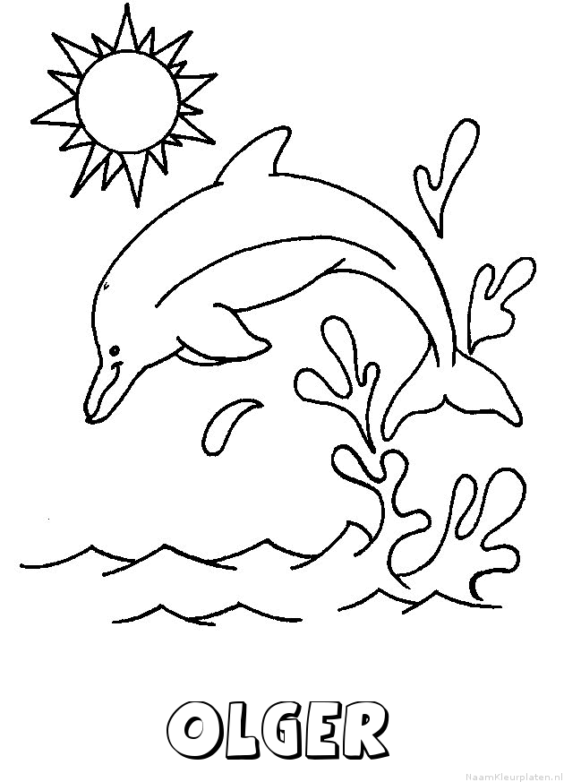 Olger dolfijn kleurplaat
