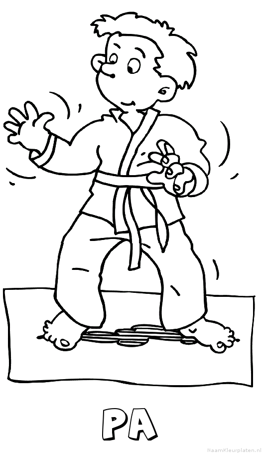 Pa judo kleurplaat