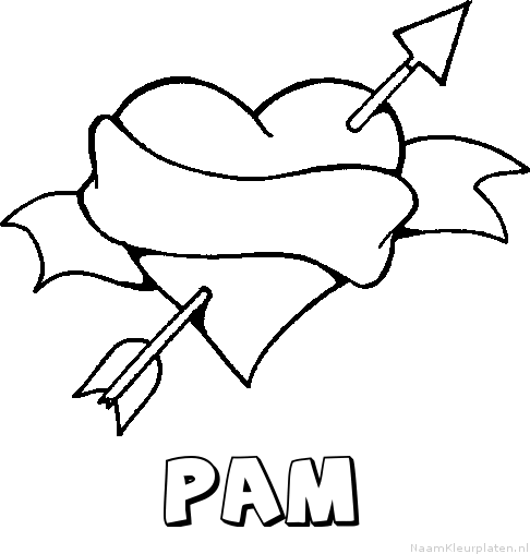 Pam liefde kleurplaat