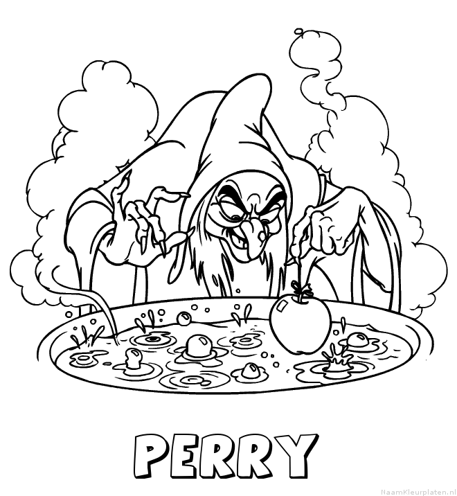 Perry heks kleurplaat