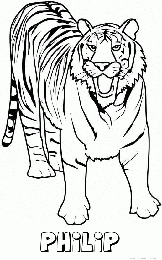 Philip tijger 2 kleurplaat