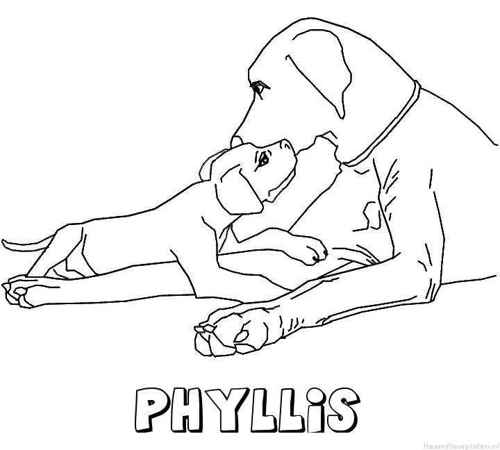 Phyllis hond puppy kleurplaat