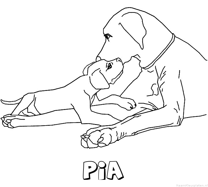 Pia hond puppy kleurplaat