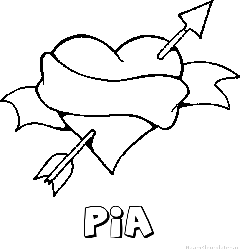 Pia liefde kleurplaat