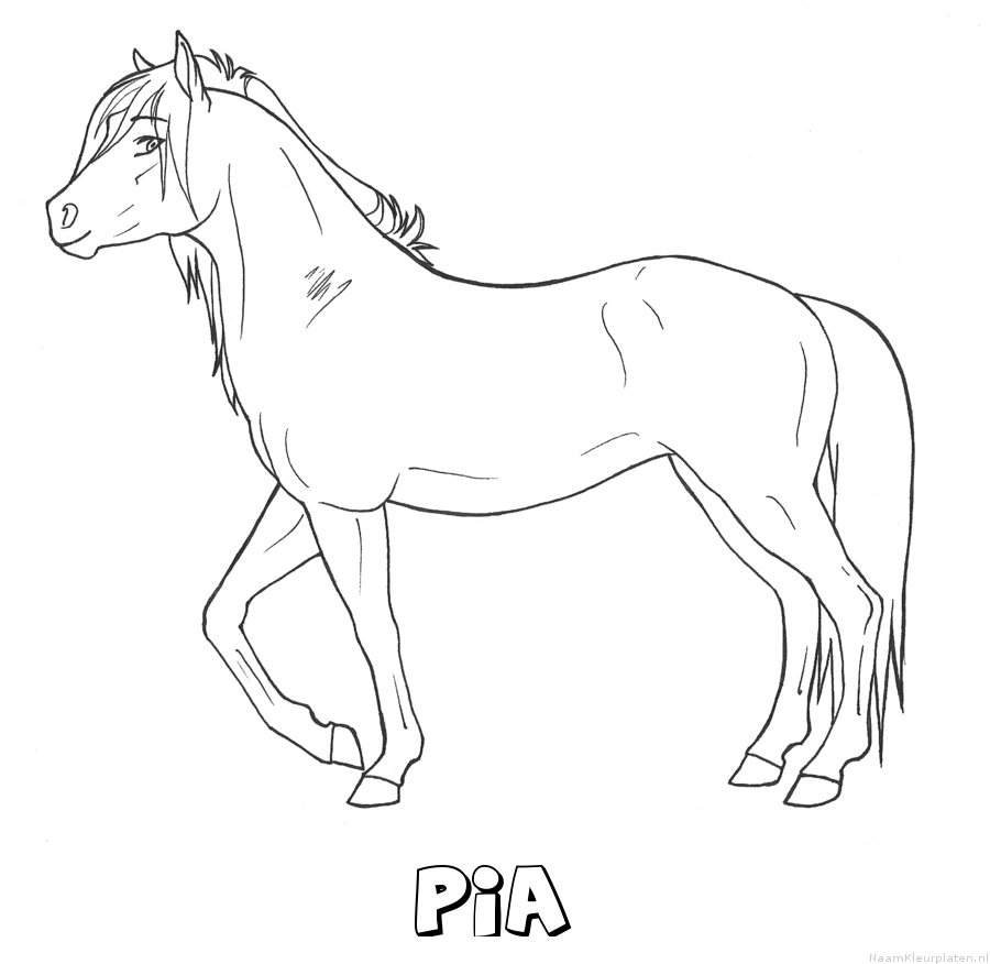 Pia paard kleurplaat