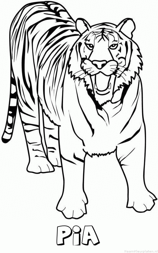 Pia tijger 2 kleurplaat