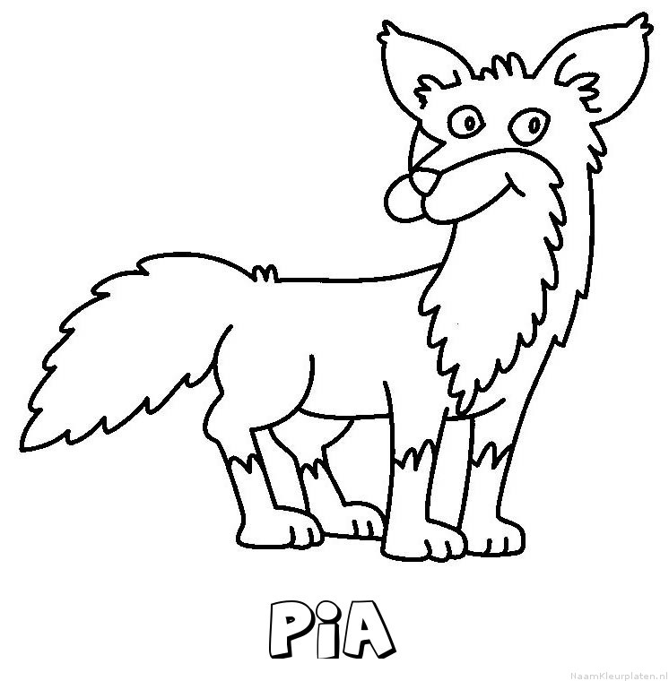 Pia vos kleurplaat