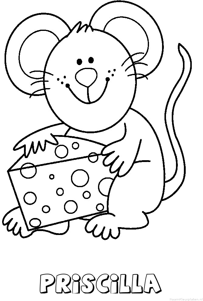 Priscilla muis kaas kleurplaat