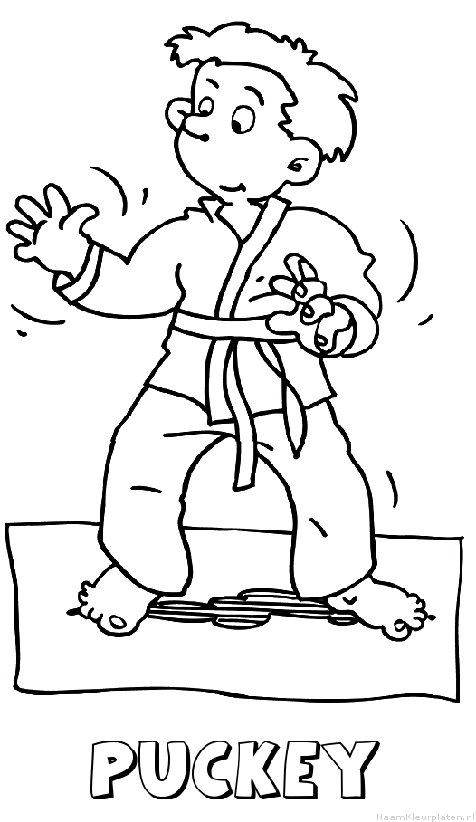 Puckey judo kleurplaat