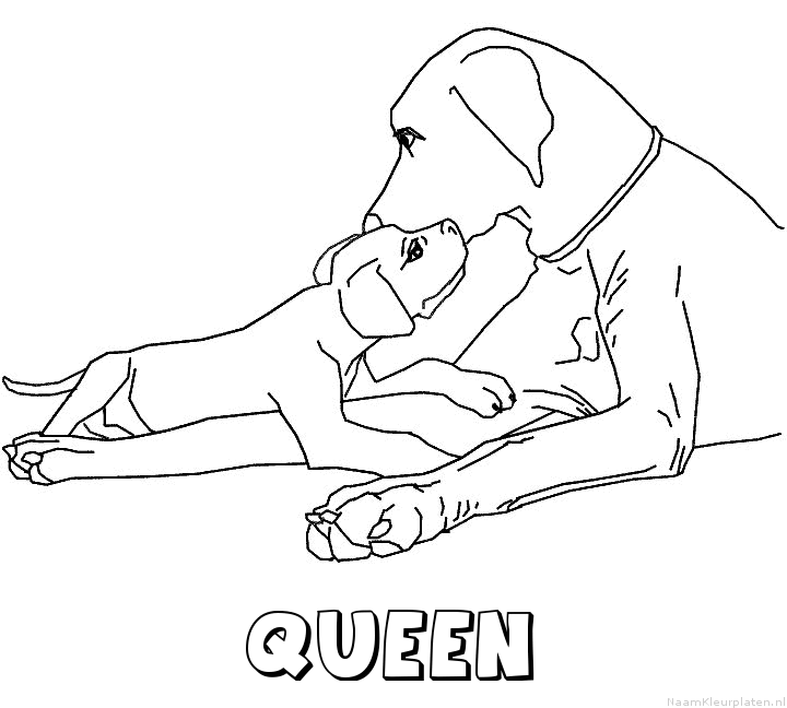 Queen hond puppy kleurplaat