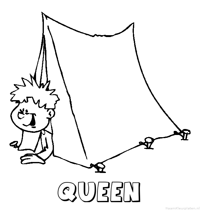 Queen kamperen kleurplaat