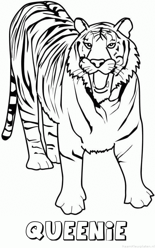 Queenie tijger 2 kleurplaat