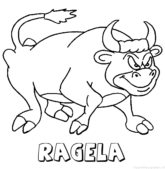 Ragela stier kleurplaat