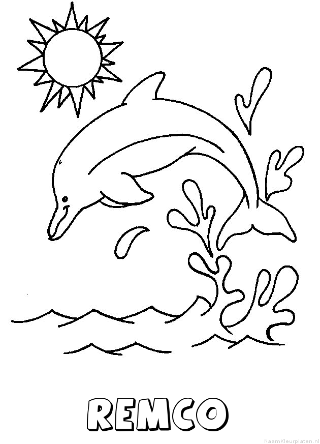 Remco dolfijn kleurplaat