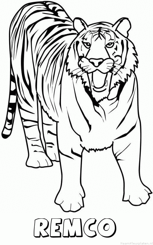 Remco tijger 2 kleurplaat