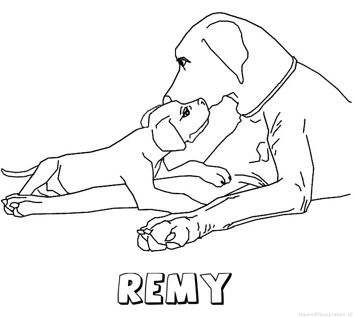 Remy hond puppy kleurplaat