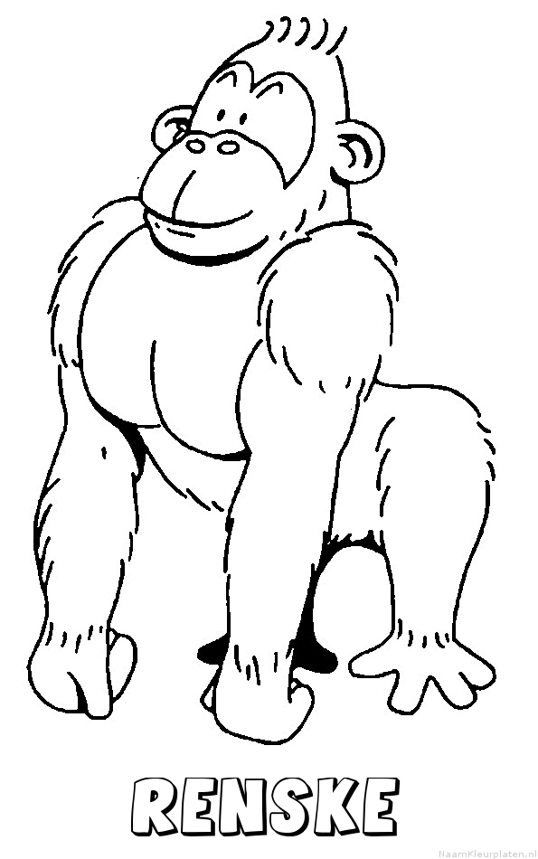 Renske aap gorilla kleurplaat