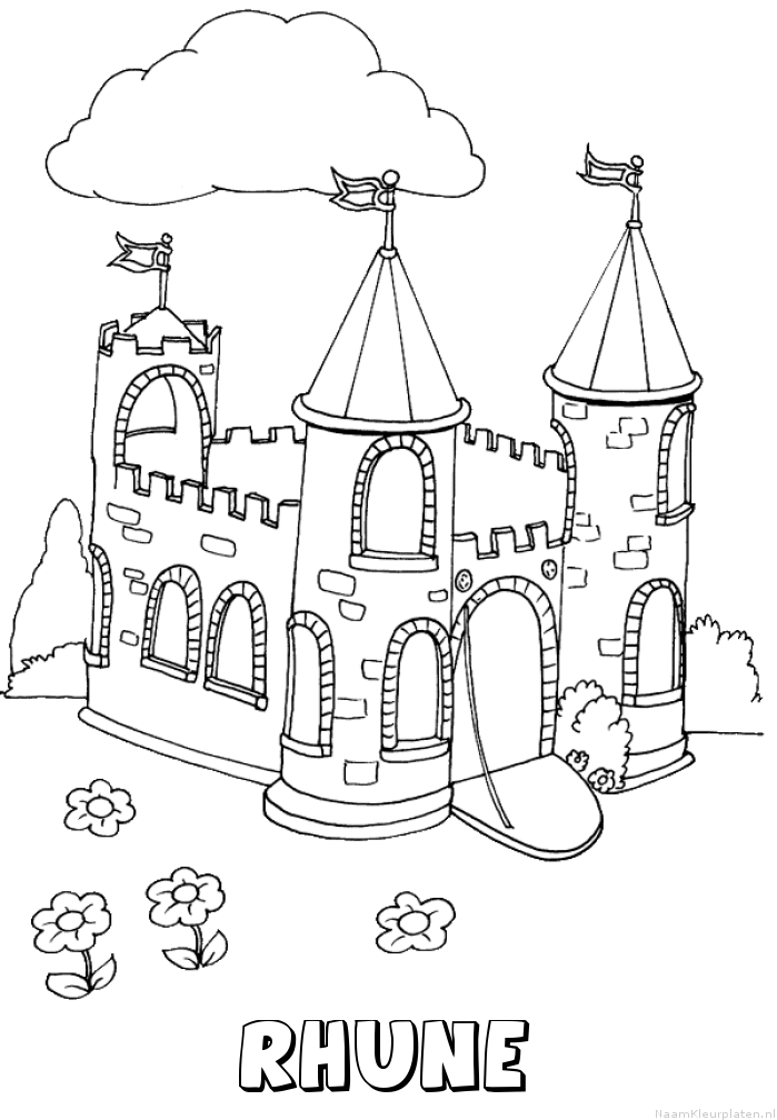 Rhune kasteel kleurplaat