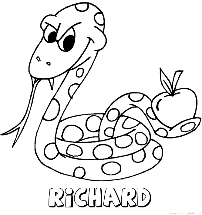 Richard slang kleurplaat