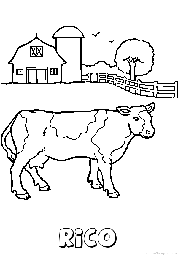 Rico koe kleurplaat