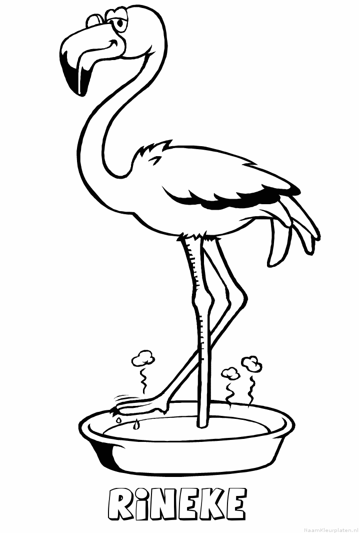 Rineke flamingo kleurplaat