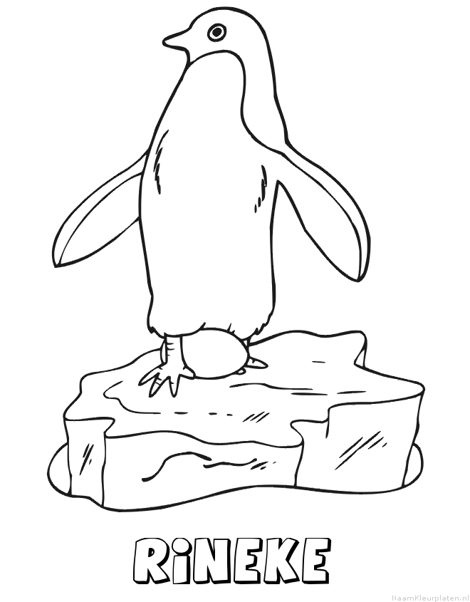Rineke pinguin kleurplaat