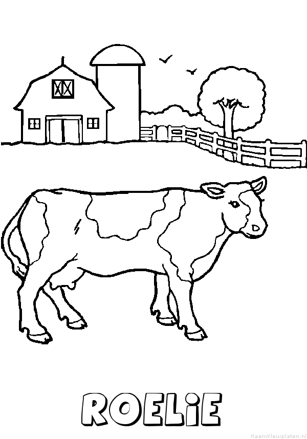 Roelie koe kleurplaat