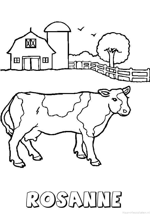 Rosanne koe kleurplaat