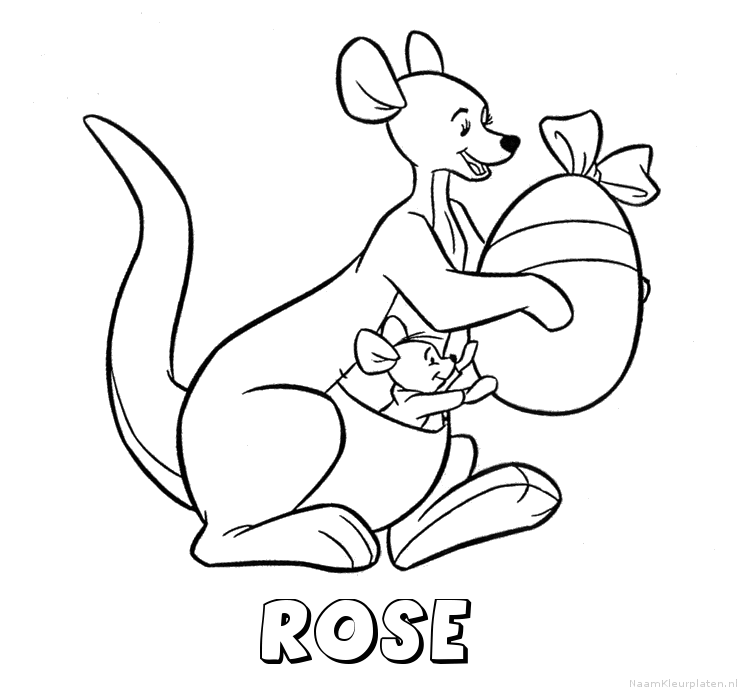 Rose kangoeroe kleurplaat