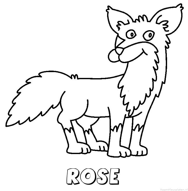 Rose vos kleurplaat
