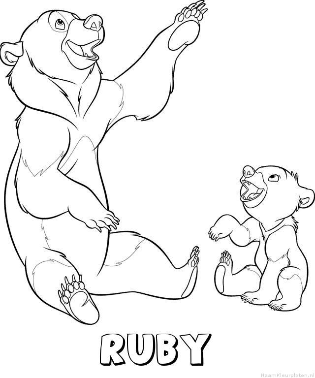 Ruby brother bear kleurplaat